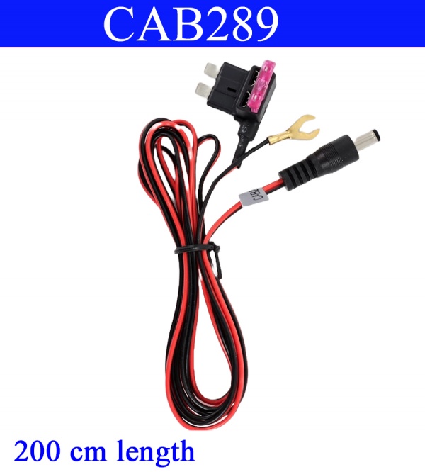 200cm Standard Blade Fuse Tap "Piggyback fuse holder" to 2.1mm DC